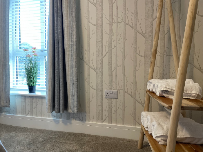 Hangin space and view towards Sewerby Hall from master bedroom