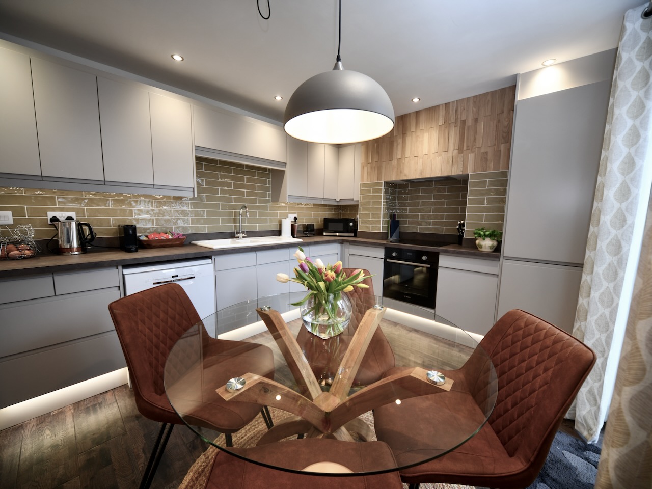 Gardeners cottage kitchen with induction hob