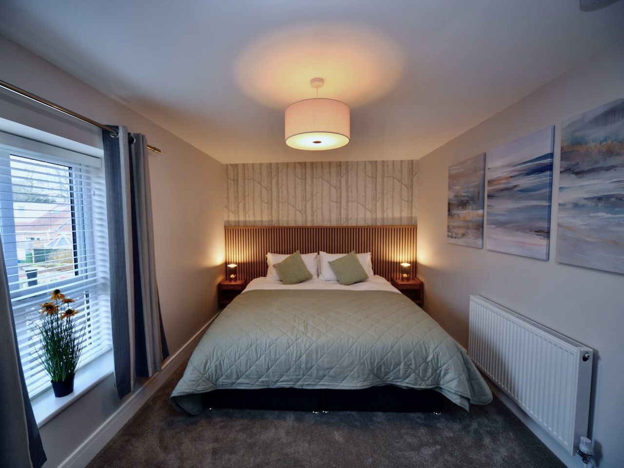 Bedroom 2 made up as superking size bed features hypnos mattress and hotel quality bedlinen