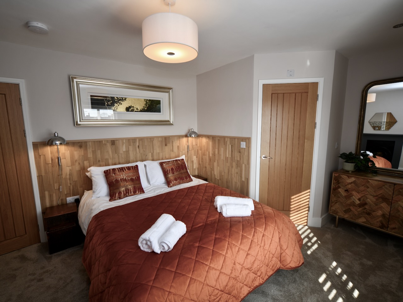 Master bedroom and door into ensuite